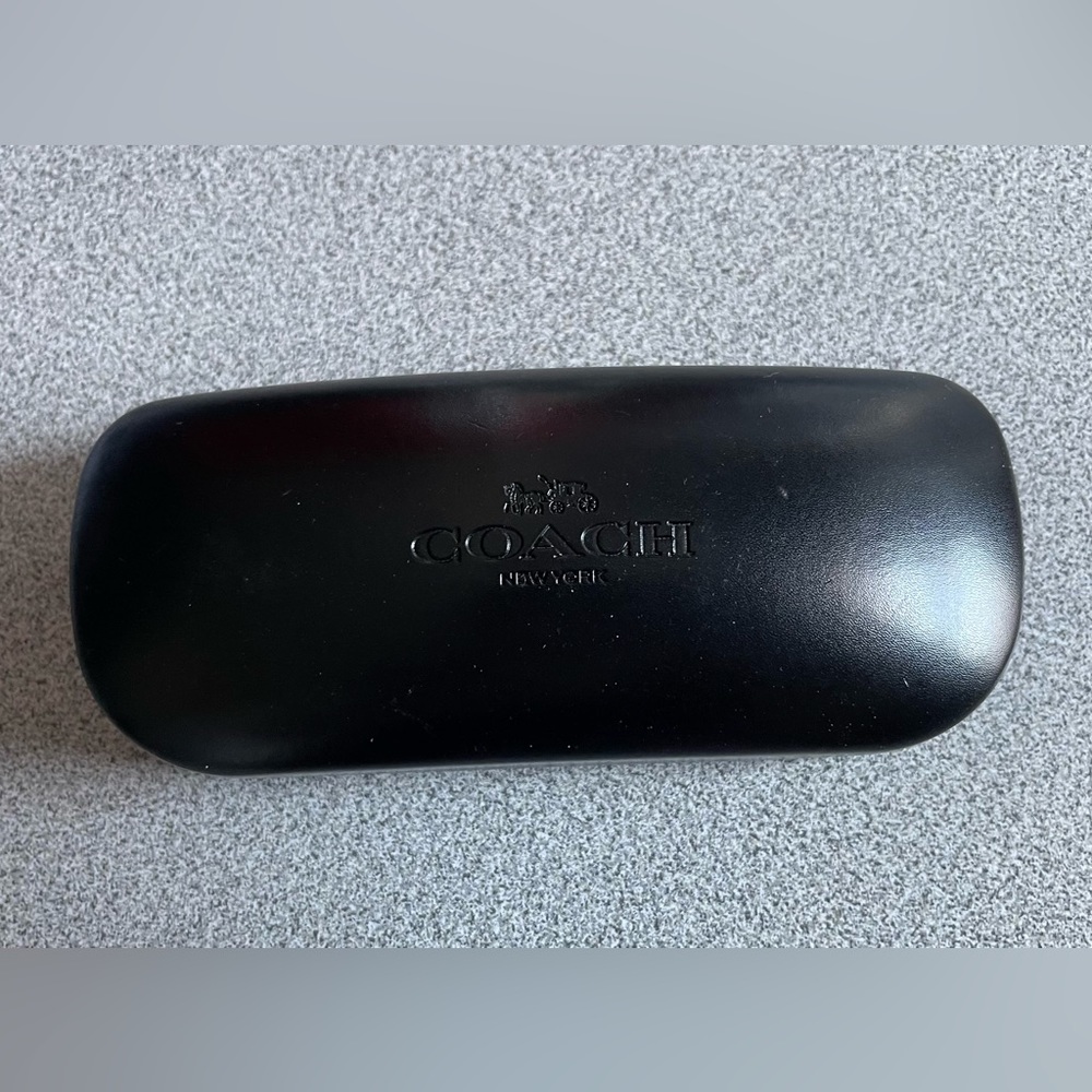 Coach Black Leather Clam Eyeglass/Sunglass Case